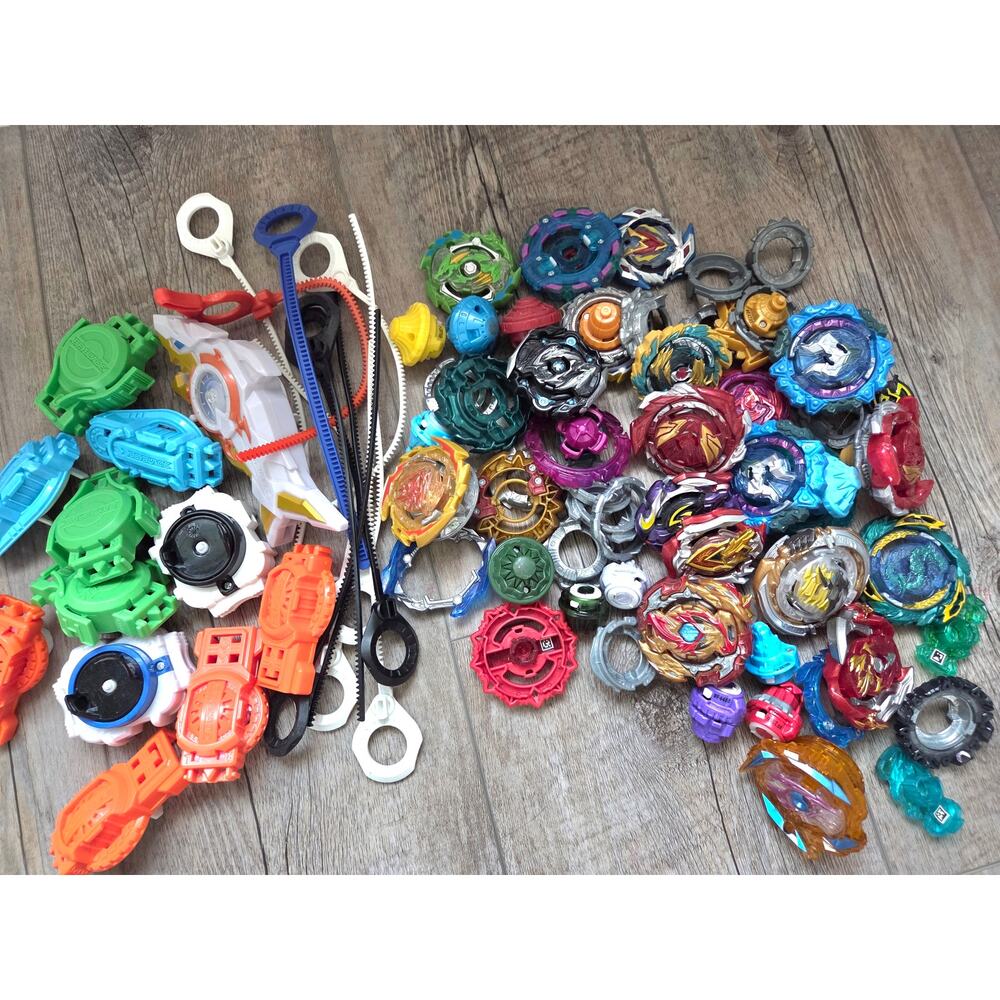 Huge Beyblade Burst Lot! 3 Arenas, Multiple Launchers, Rippers & Tops - Hasbro